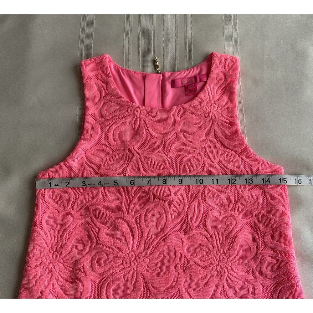 Lilly Pulitzer Maybelle Top SZ XXS Pink Floral Lace Tassel Fringe Sleeveless EUC - Picture 8 of 16